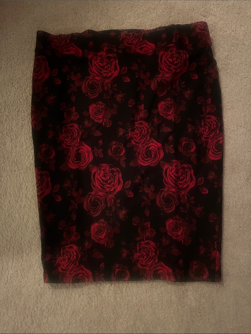 Torrid Skirt with Red Rose Print